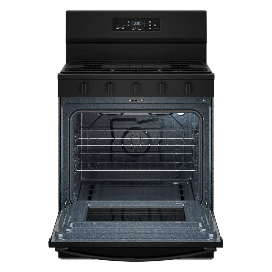 Whirlpool WFGS5730SB 30-inch Gas Range with Air Cooking Technology and EZ-2-Lift™ Hinged Grates Black