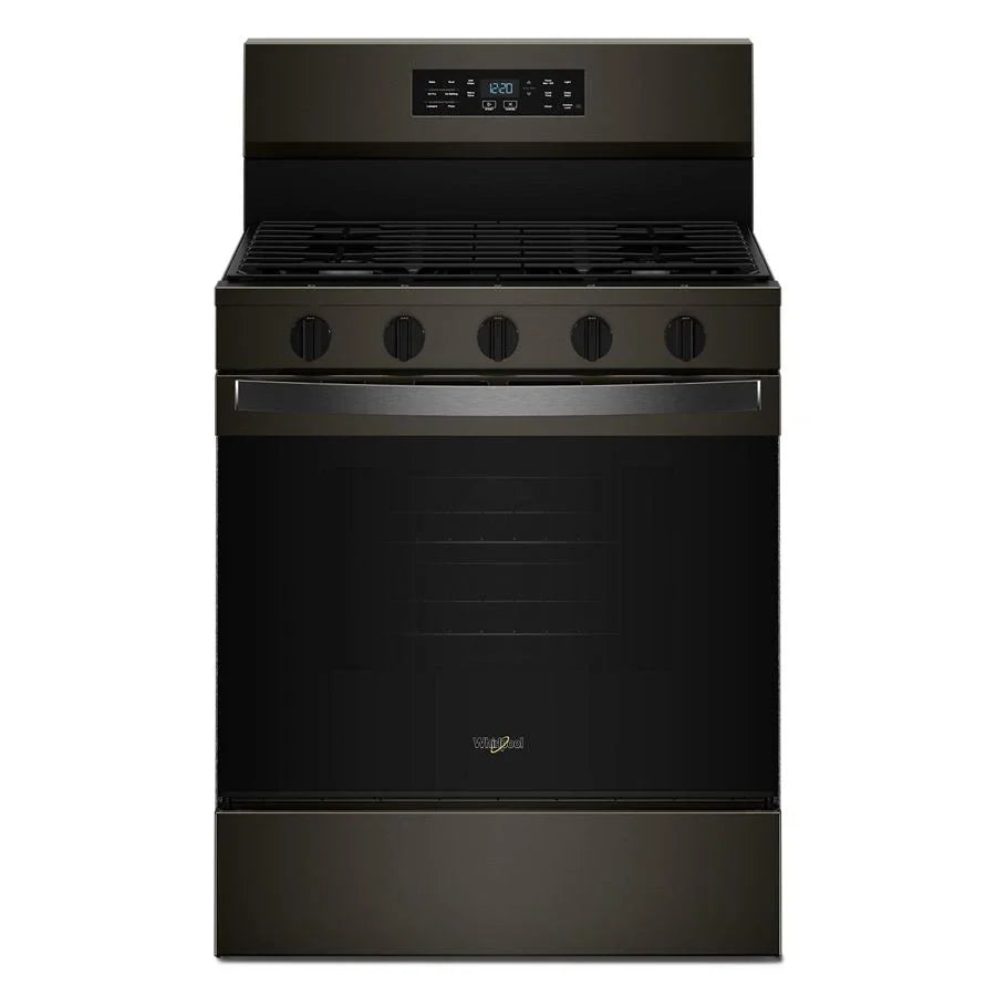 Whirlpool WFGS5730SV 30-inch Gas Range with Air Cooking Technology and EZ-2-Lift™ Hinged Grates Black Stainless