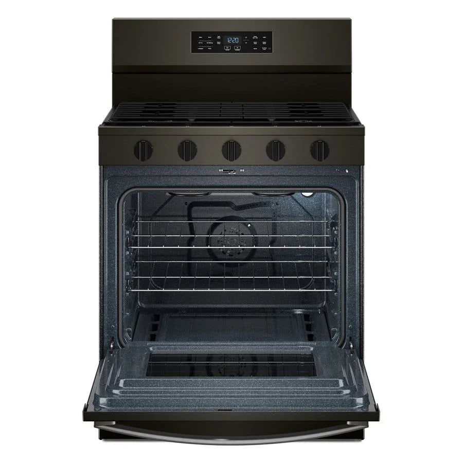 Whirlpool WFGS5730SV 30-inch Gas Range with Air Cooking Technology and EZ-2-Lift™ Hinged Grates Black Stainless