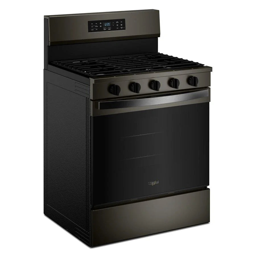 Whirlpool WFGS5730SV 30-inch Gas Range with Air Cooking Technology and EZ-2-Lift™ Hinged Grates Black Stainless
