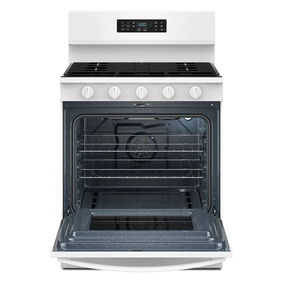 Whirlpool WFGS5730SW 30-inch Gas Range with Air Cooking Technology and EZ-2-Lift™ Hinged Grates White