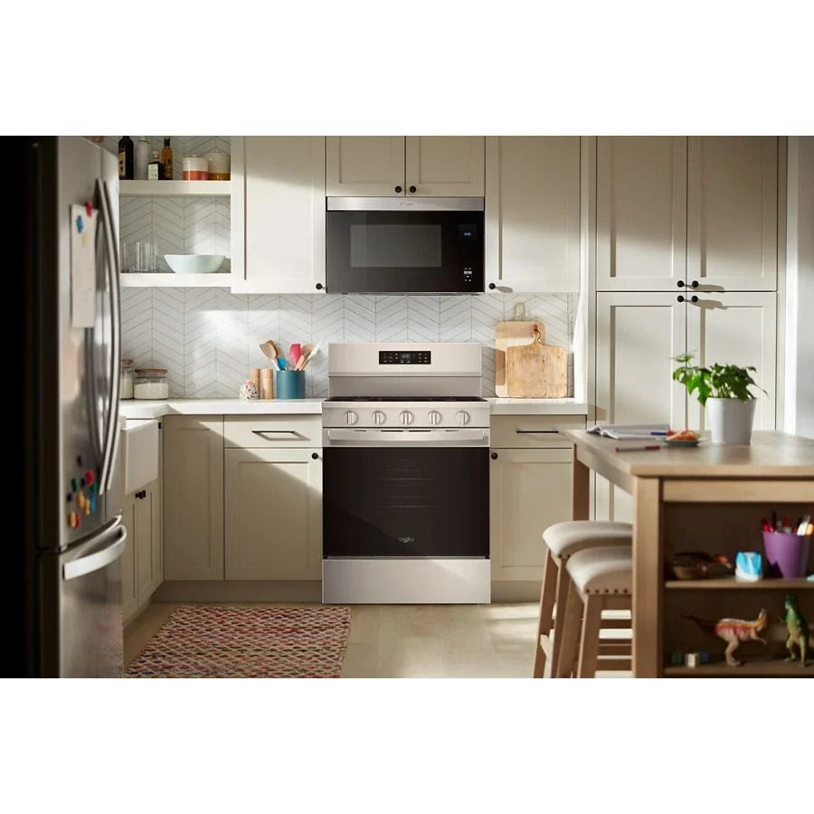 Whirlpool WFGS5730SZ 30-inch Gas Range with Air Cooking Technology and EZ-2-Lift™ Hinged Grates Fingerprint Resistant Stainless Steel
