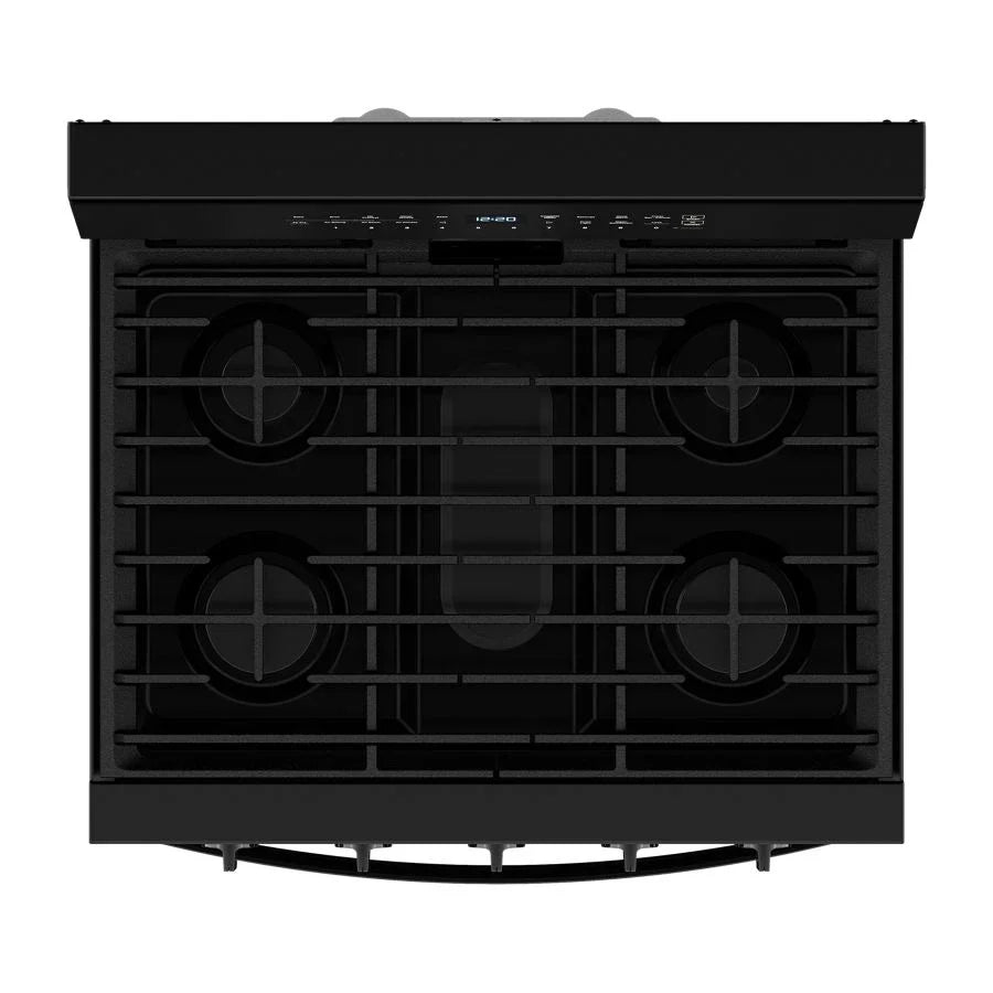 Whirlpool WFGS7530RB 30-inch Smart Gas Range with Air Cooking Technology, No Preheat Air Fry, Steam/Self Clean and High Speed Preheat Black