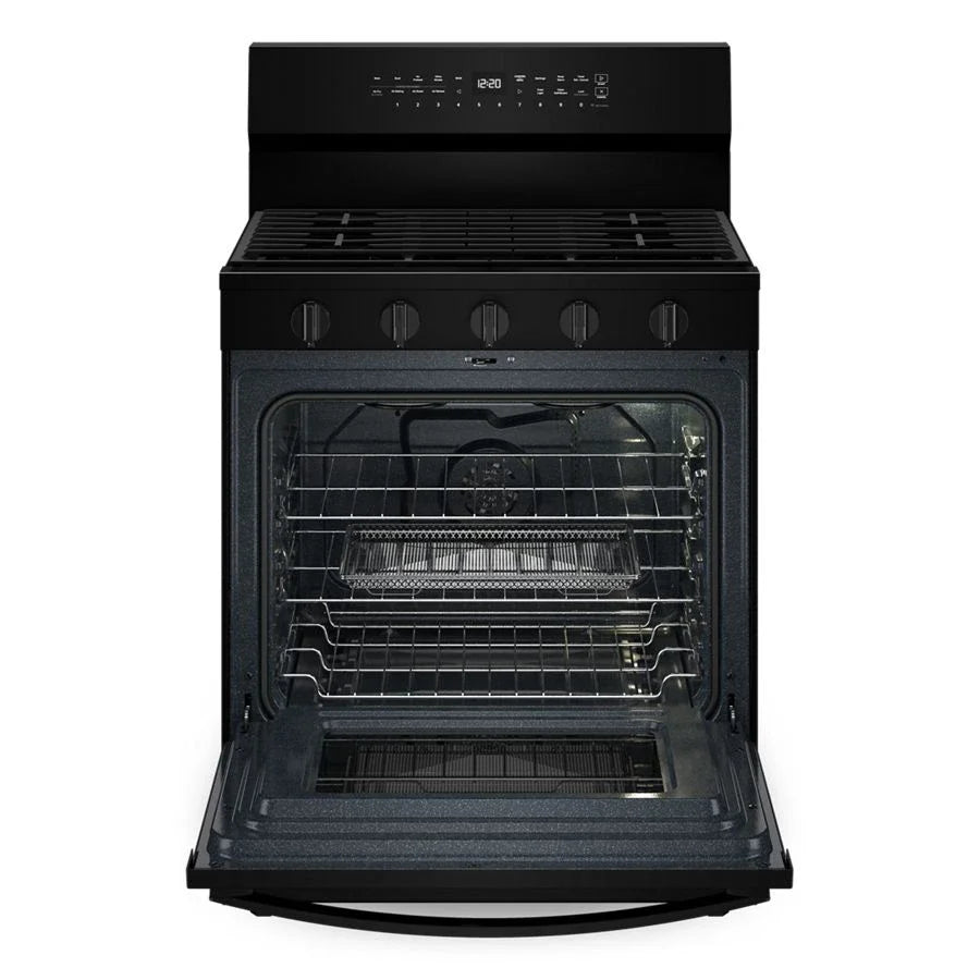 Whirlpool WFGS7530RB 30-inch Smart Gas Range with Air Cooking Technology, No Preheat Air Fry, Steam/Self Clean and High Speed Preheat Black
