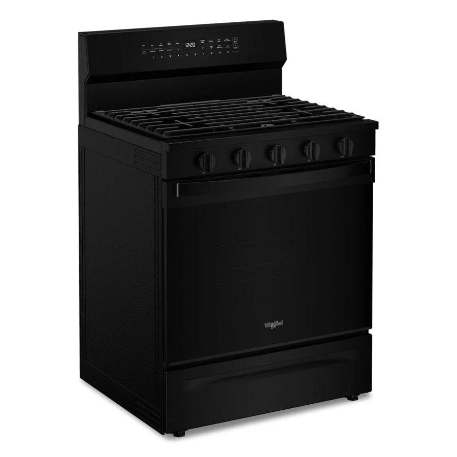 Whirlpool WFGS7530RB 30-inch Smart Gas Range with Air Cooking Technology, No Preheat Air Fry, Steam/Self Clean and High Speed Preheat Black