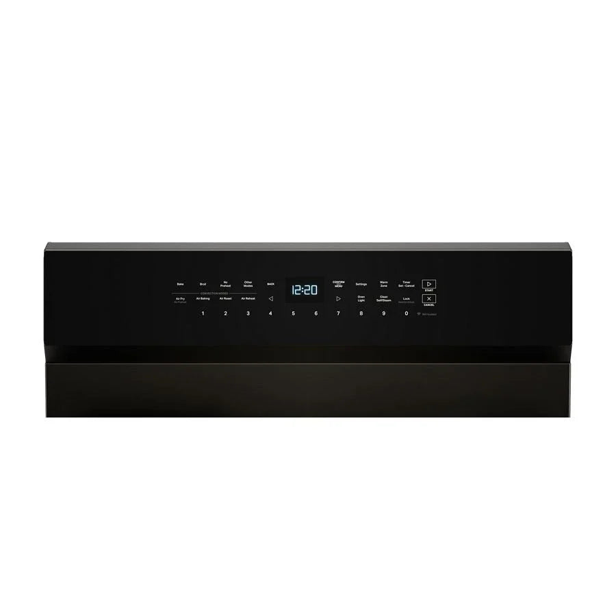 Whirlpool WFGS7530RV 30-inch Smart Gas Range with Air Cooking Technology, No Preheat Air Fry, Steam/Self Clean and High Speed Preheat Black Stainless
