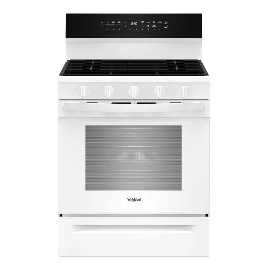 Whirlpool WFGS7530RW 30-inch Smart Gas Range with Air Cooking Technology, No Preheat Air Fry, Steam/Self Clean and High Speed Preheat White
