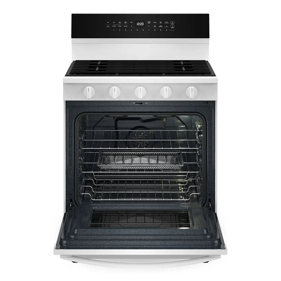 Whirlpool WFGS7530RW 30-inch Smart Gas Range with Air Cooking Technology, No Preheat Air Fry, Steam/Self Clean and High Speed Preheat White