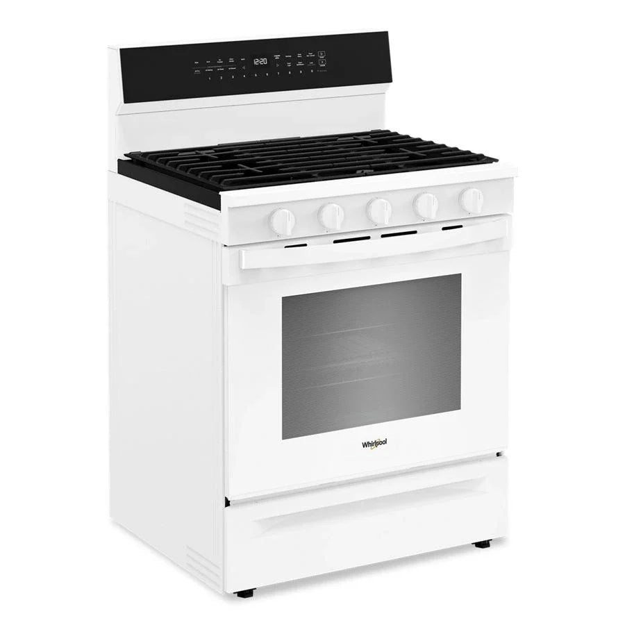 Whirlpool WFGS7530RW 30-inch Smart Gas Range with Air Cooking Technology, No Preheat Air Fry, Steam/Self Clean and High Speed Preheat White