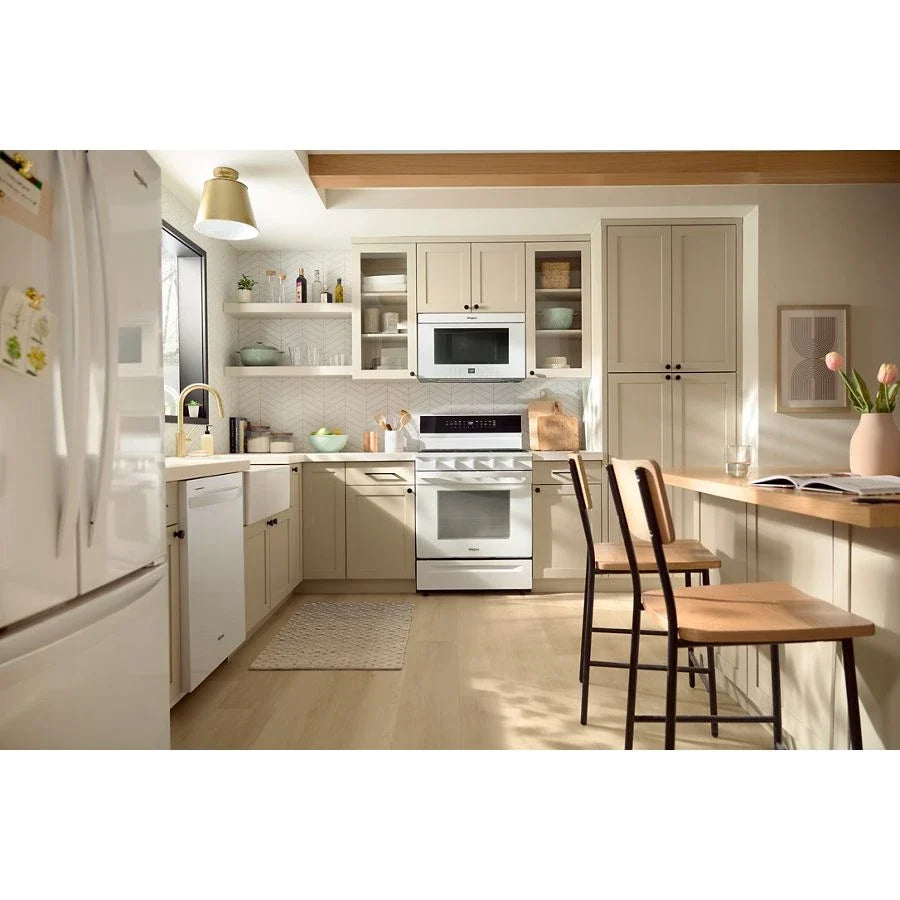 Whirlpool WFGS7530RW 30-inch Smart Gas Range with Air Cooking Technology, No Preheat Air Fry, Steam/Self Clean and High Speed Preheat White