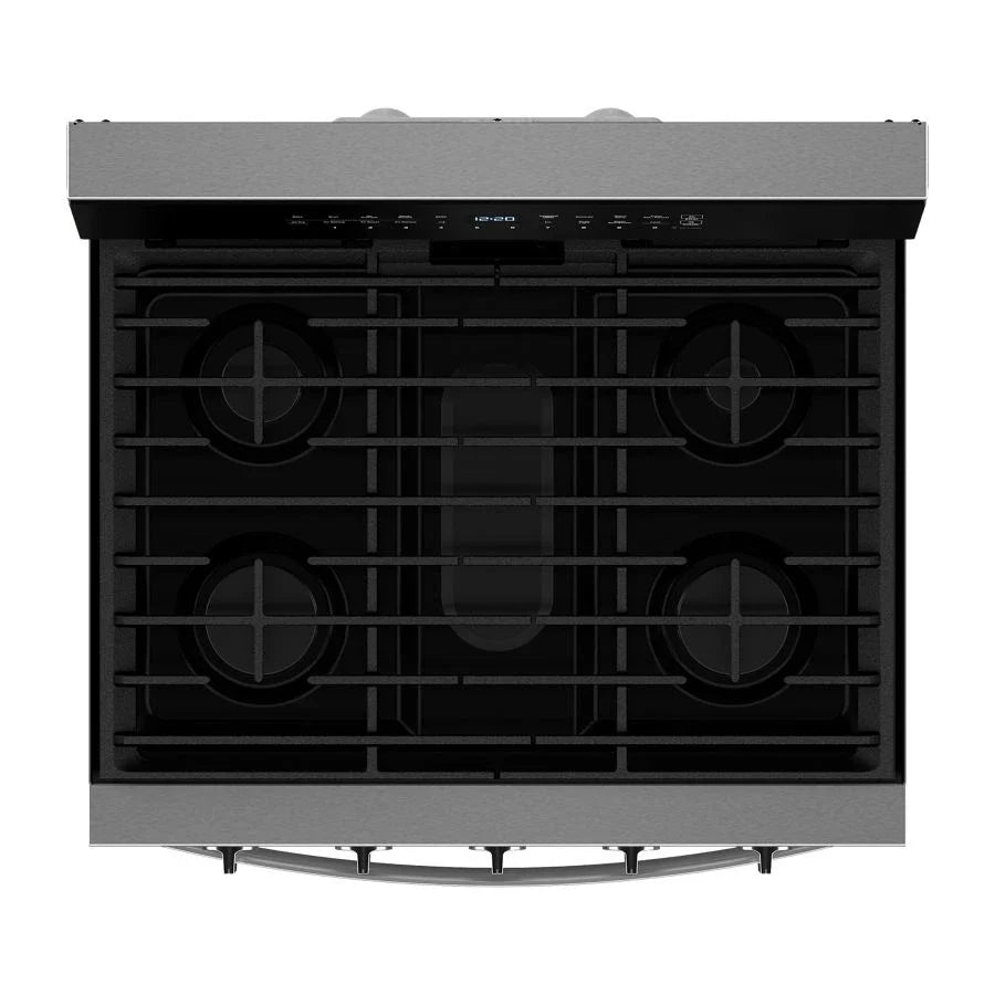 Whirlpool WFGS7530RZ 30-inch Smart Gas Range with Air Cooking Technology, No Preheat Air Fry, Steam/Self Clean and High Speed Preheat Fingerprint Resistant Stainless Steel