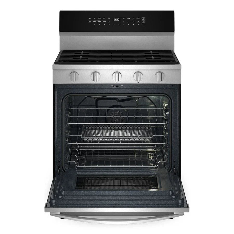 Whirlpool WFGS7530RZ 30-inch Smart Gas Range with Air Cooking Technology, No Preheat Air Fry, Steam/Self Clean and High Speed Preheat Fingerprint Resistant Stainless Steel