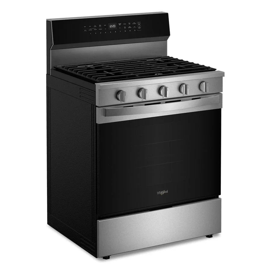 Whirlpool WFGS7530RZ 30-inch Smart Gas Range with Air Cooking Technology, No Preheat Air Fry, Steam/Self Clean and High Speed Preheat Fingerprint Resistant Stainless Steel