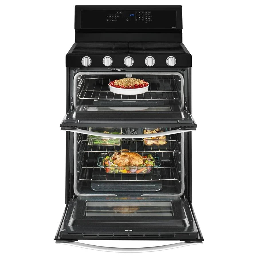 Whirlpool WGG745S0FE 6.0 Cu. Ft. Gas Double Oven Range with EZ-2-Lift™ Hinged Grates Black Ice