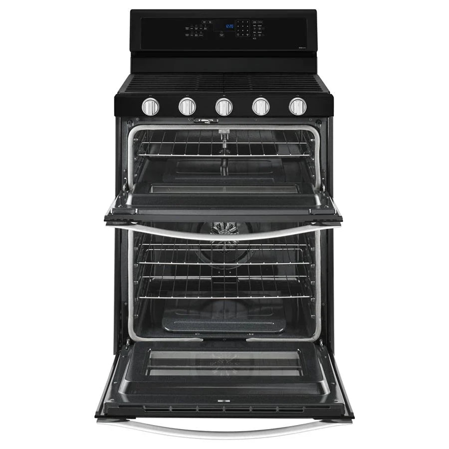 Whirlpool WGG745S0FE 6.0 Cu. Ft. Gas Double Oven Range with EZ-2-Lift™ Hinged Grates Black Ice