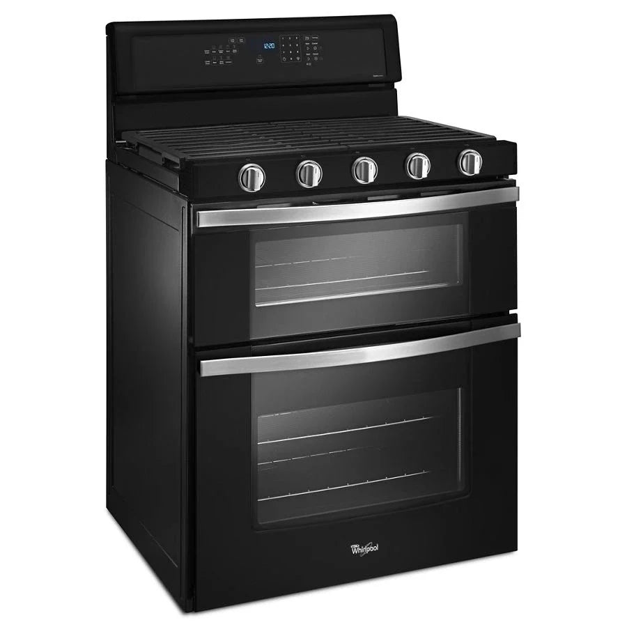 Whirlpool WGG745S0FE 6.0 Cu. Ft. Gas Double Oven Range with EZ-2-Lift™ Hinged Grates Black Ice