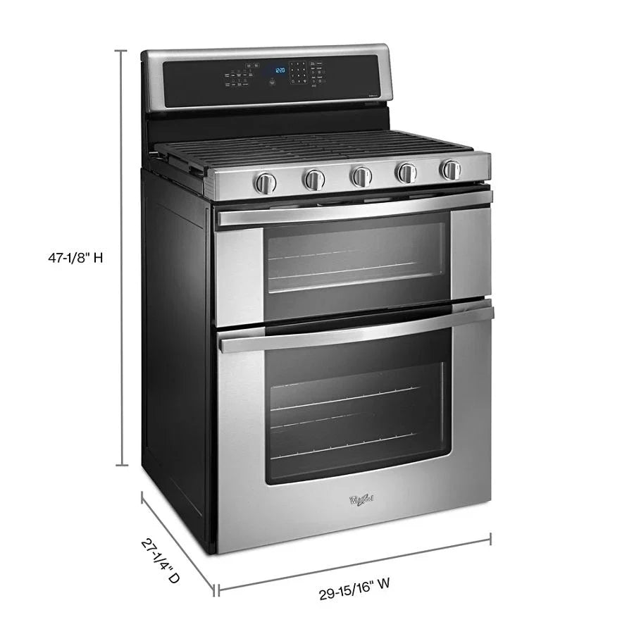 Whirlpool WGG745S0FS 6.0 Cu. Ft. Gas Double Oven Range with EZ-2-Lift™ Hinged Grates Stainless Steel