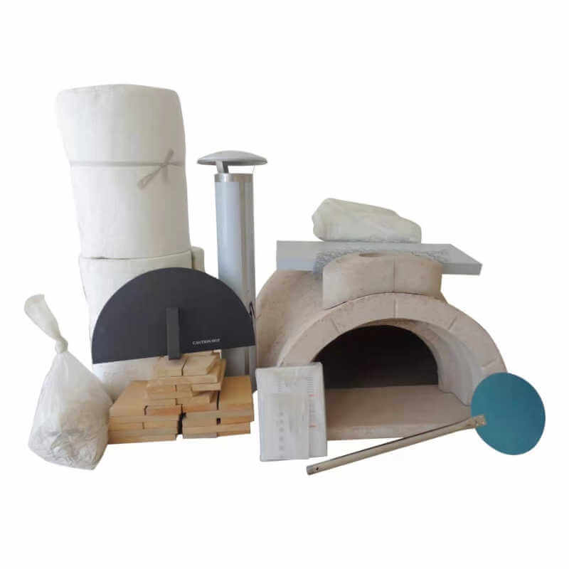 WPPO DIY Wood Fired Oven with SS Flue, Black Door WDIY-AD100