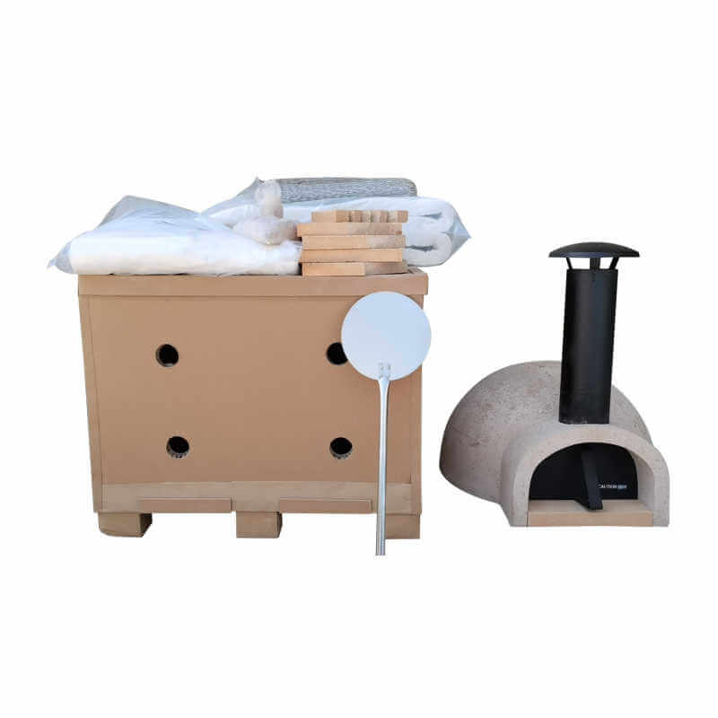 WPPO DIY Wood Fired Oven with SS Flue, Black Door WDIY-AD120
