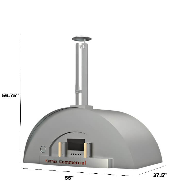 WPPO Karma 55 Inch Commercial Stainless Steel Wood Fired Pizza Oven - WKK-04COM-2