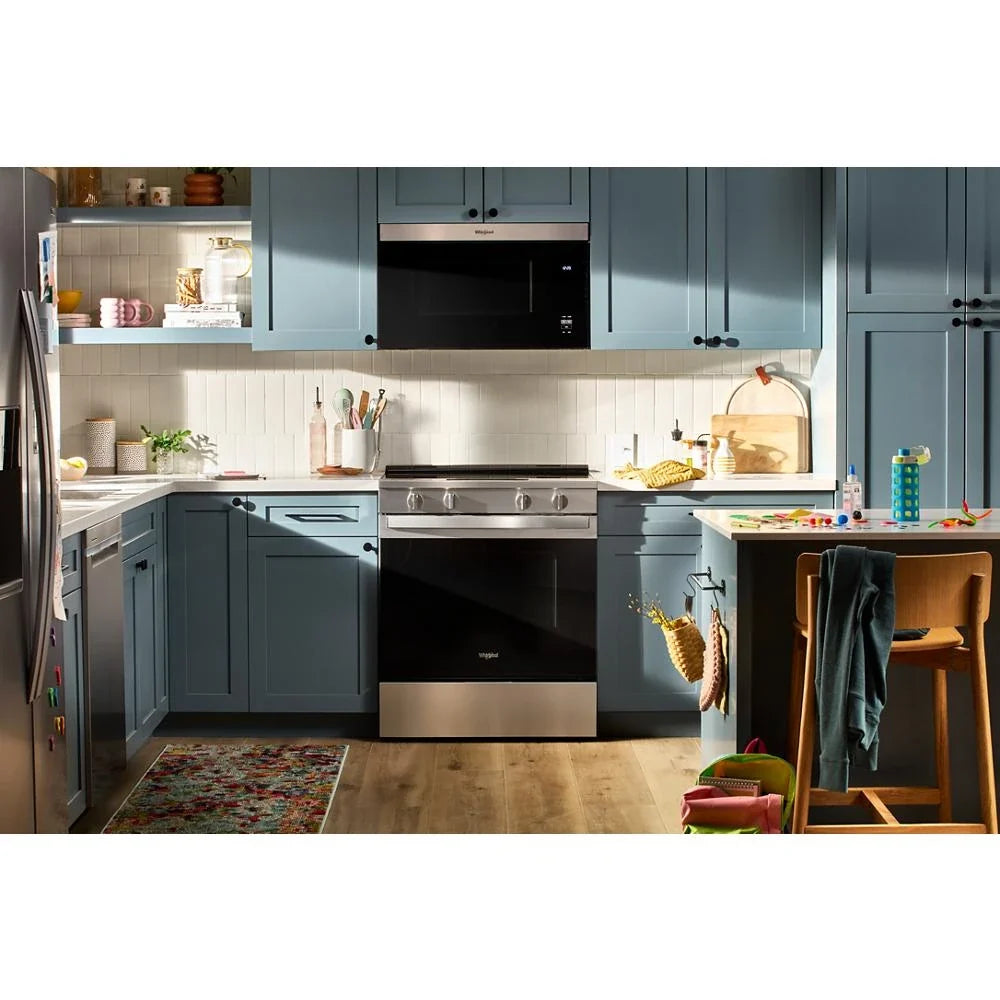 Whirlpool WSES5030SZ 30-inch Electric Smart Range with Air Cooking Technology Fingerprint Resistant Stainless Steel
