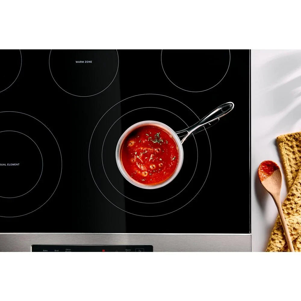 Whirlpool WSES5030SZ 30-inch Electric Smart Range with Air Cooking Technology Fingerprint Resistant Stainless Steel