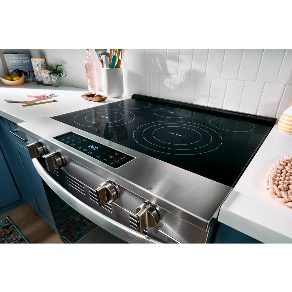 Whirlpool WSES5030SZ 30-inch Electric Smart Range with Air Cooking Technology Fingerprint Resistant Stainless Steel