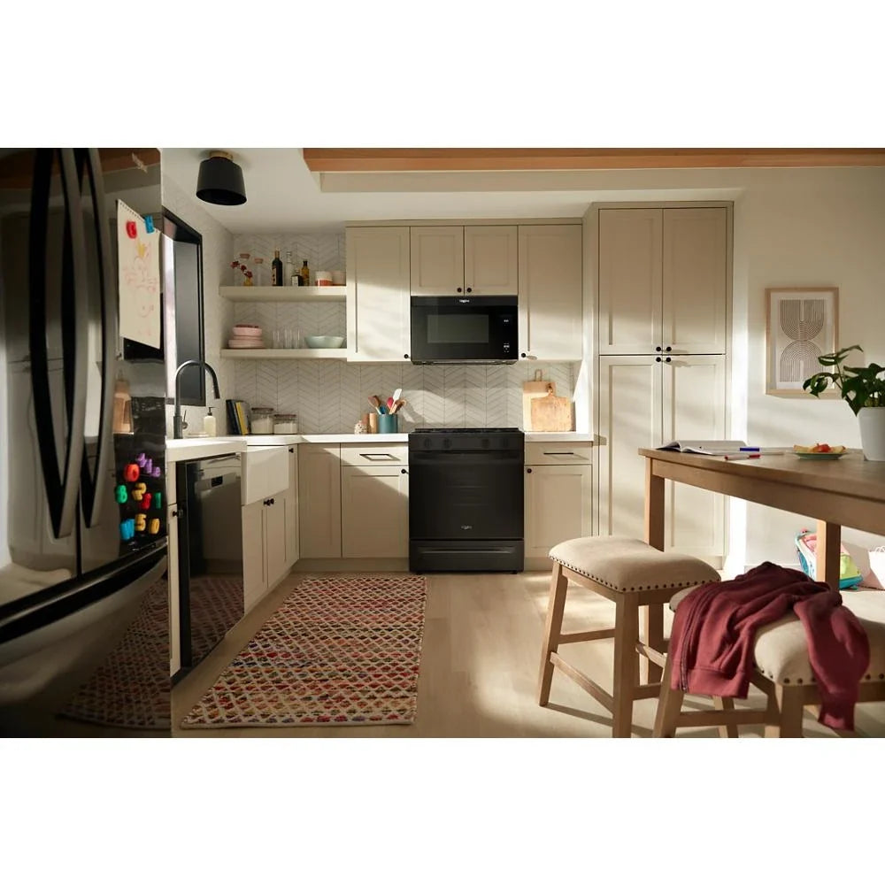 Whirlpool WSGS3330TB 30-inch Gas Range with No Preheat Mode and Slow Cook Black