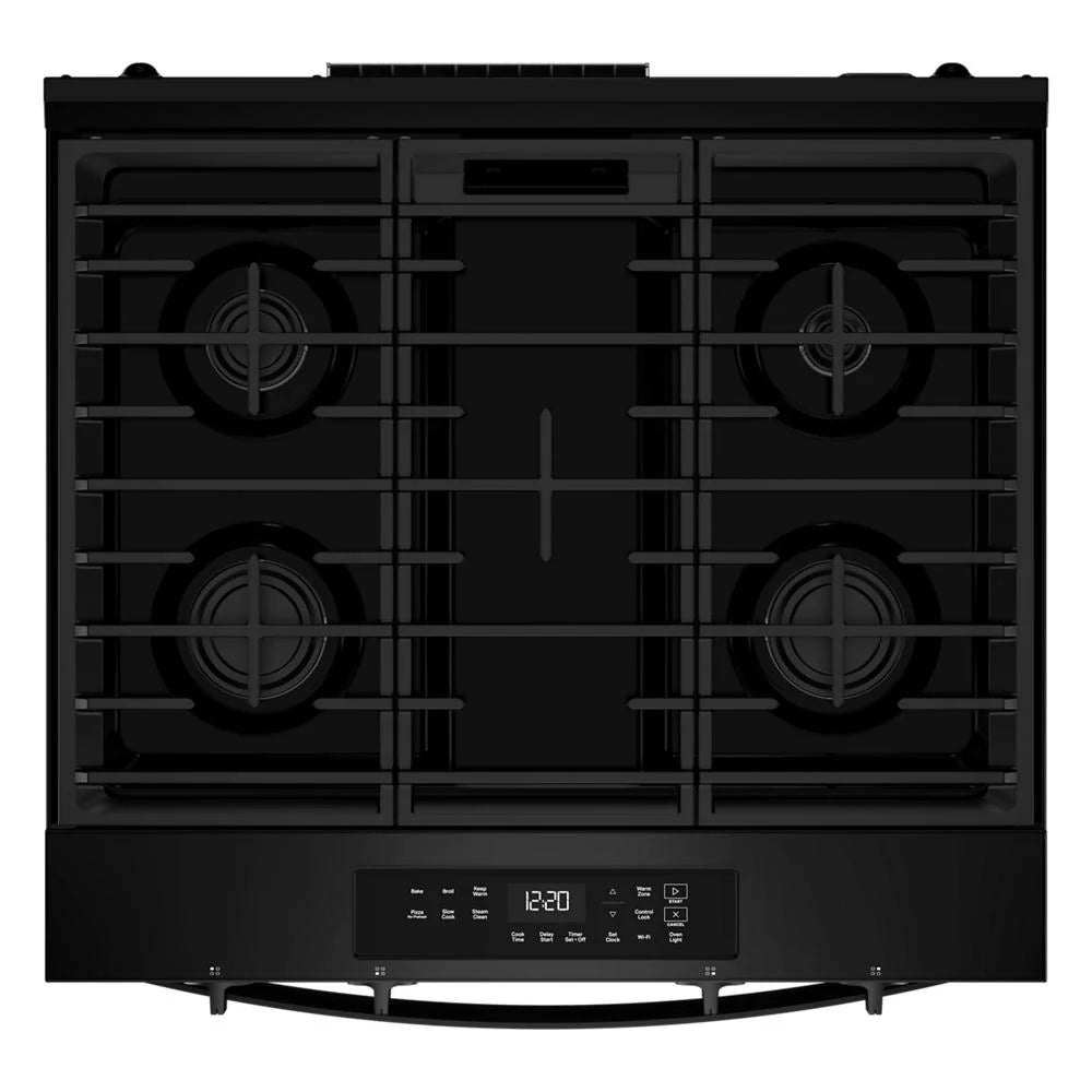 Whirlpool WSGS3330TB 30-inch Gas Range with No Preheat Mode and Slow Cook Black