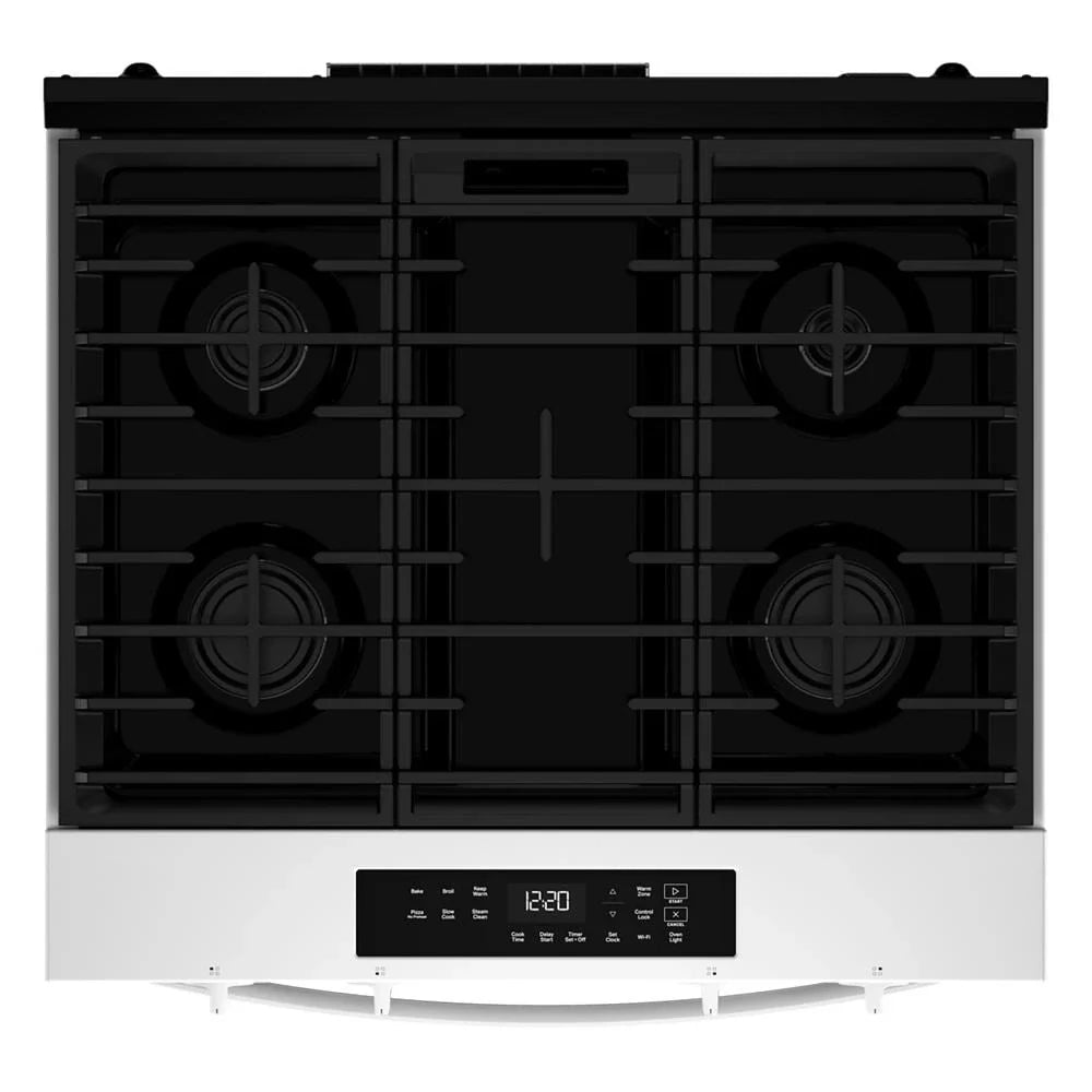 Whirlpool WSGS3330TW 30-inch Gas Range with No Preheat Mode and Slow Cook White