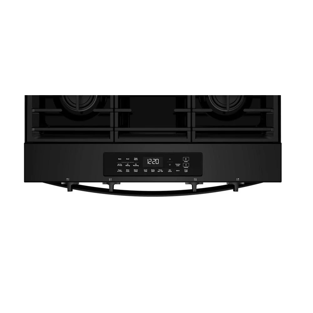 Whirlpool WSGS4530TB 30-inch Gas Smart Range with Air Cooking Technology and Steam Clean Black