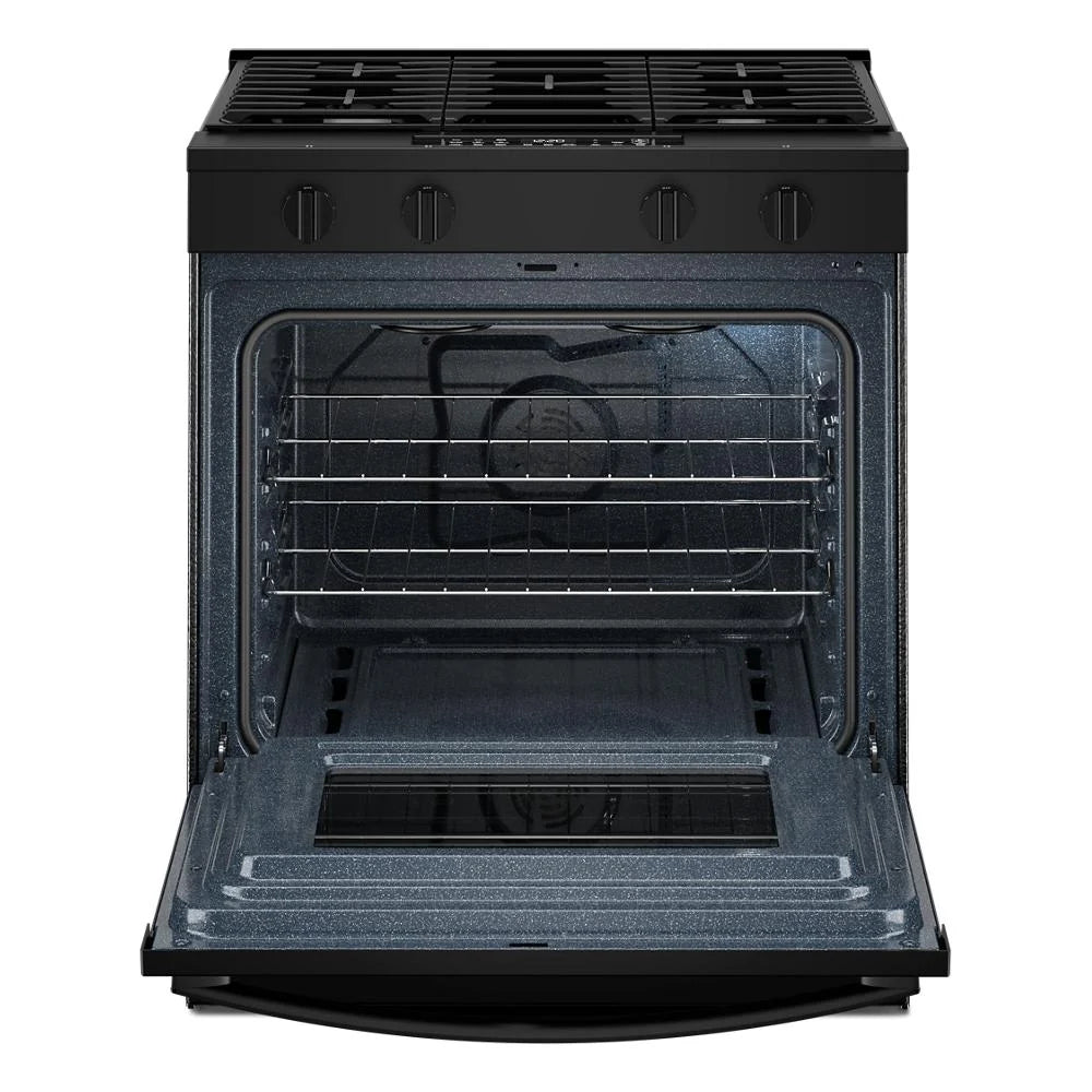 Whirlpool WSGS4530TB 30-inch Gas Smart Range with Air Cooking Technology and Steam Clean Black