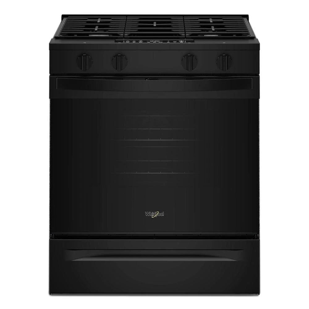 Whirlpool WSGS4530TB 30-inch Gas Smart Range with Air Cooking Technology and Steam Clean Black