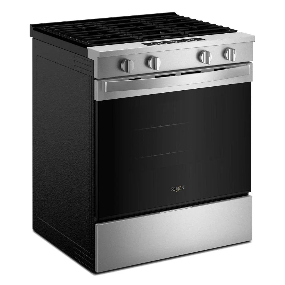 Whirlpool WSGS4530TS 30-inch Gas Smart Range with Air Cooking Technology and Steam Clean Stainless Steel