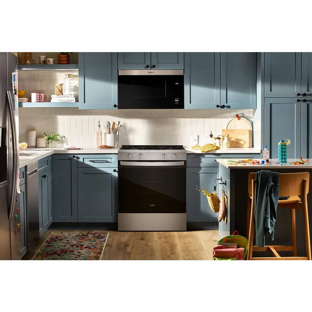 Whirlpool WSGS4530TS 30-inch Gas Smart Range with Air Cooking Technology and Steam Clean Stainless Steel