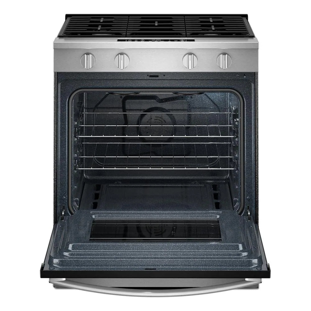 Whirlpool WSGS4530TS 30-inch Gas Smart Range with Air Cooking Technology and Steam Clean Stainless Steel