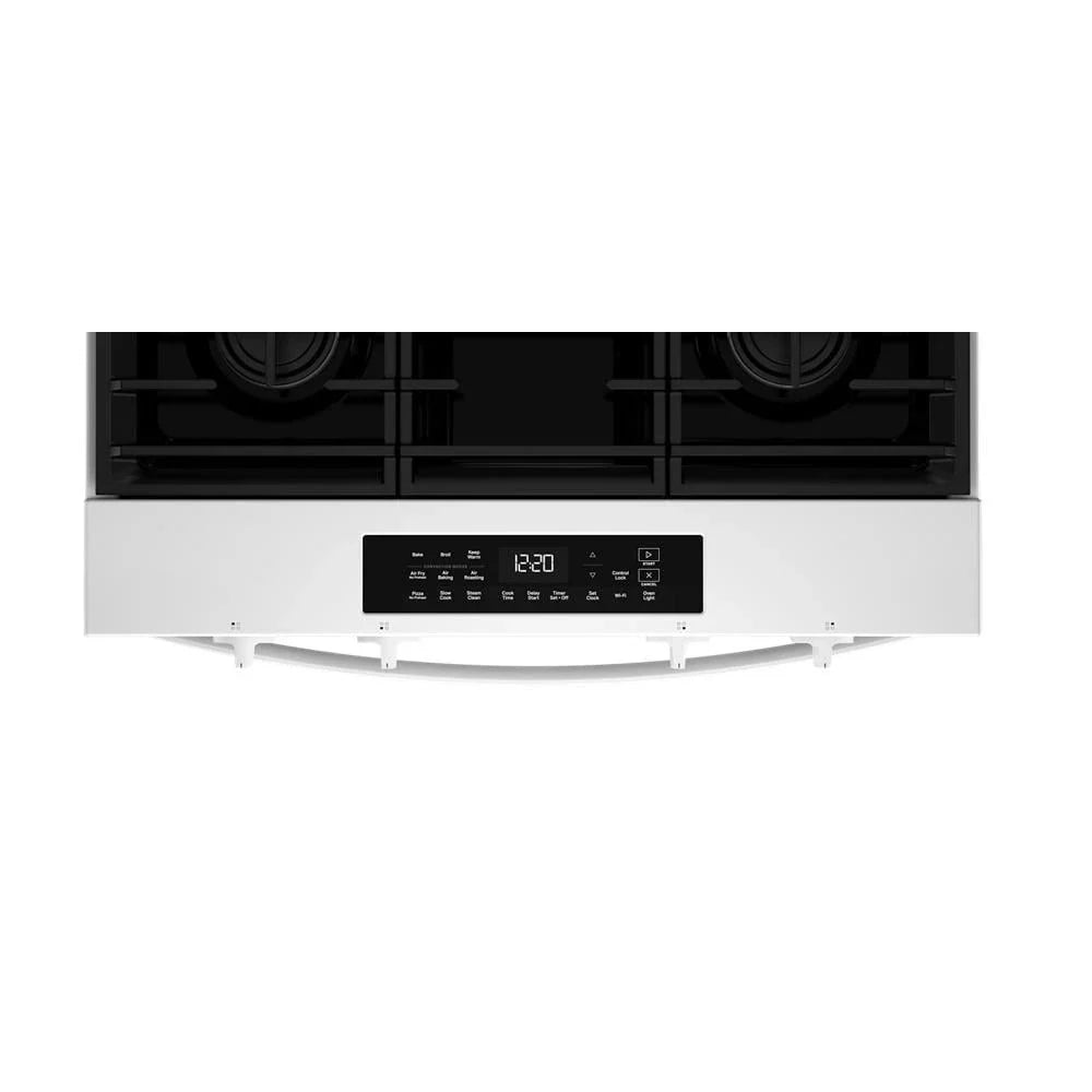 Whirlpool WSGS4530TW 30-inch Gas Smart Range with Air Cooking Technology and Steam Clean White