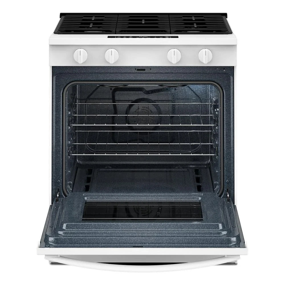 Whirlpool WSGS4530TW 30-inch Gas Smart Range with Air Cooking Technology and Steam Clean White