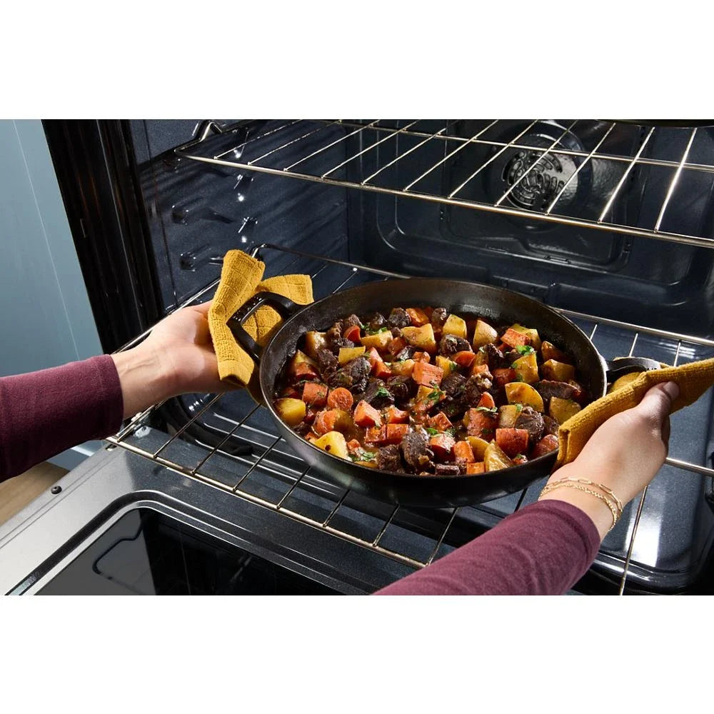 Whirlpool WSGS4530TW 30-inch Gas Smart Range with Air Cooking Technology and Steam Clean White