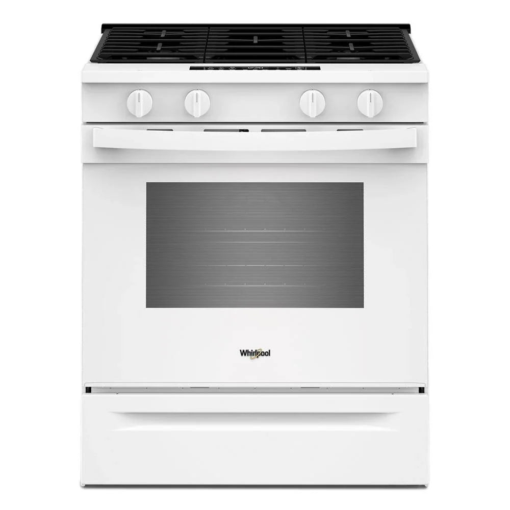 Whirlpool WSGS4530TW 30-inch Gas Smart Range with Air Cooking Technology and Steam Clean White