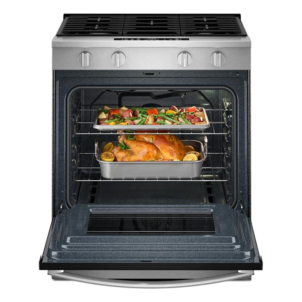 Whirlpool WSGS4530TZ 30-inch Gas Smart Range with Air Cooking Technology and Steam Clean Fingerprint Resistant Stainless Steel