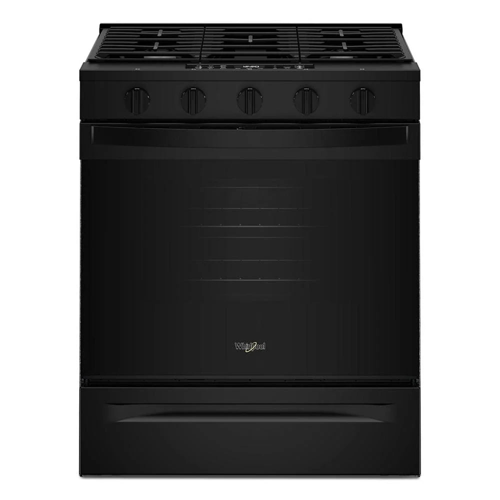 Whirlpool WSGS5030SB 30-inch Gas Smart Range with Air Cooking Technology Black