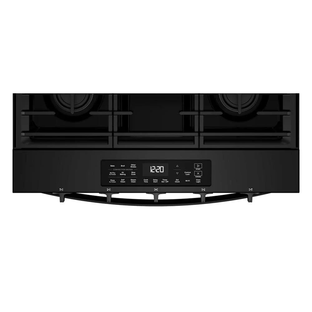 Whirlpool WSGS5030SB 30-inch Gas Smart Range with Air Cooking Technology Black
