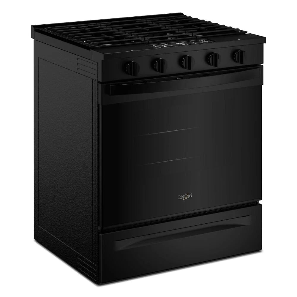 Whirlpool WSGS5030SB 30-inch Gas Smart Range with Air Cooking Technology Black