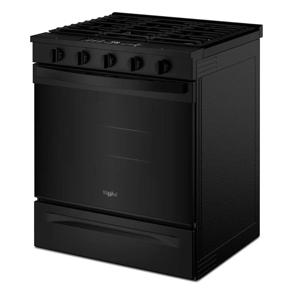 Whirlpool WSGS5030SB 30-inch Gas Smart Range with Air Cooking Technology Black