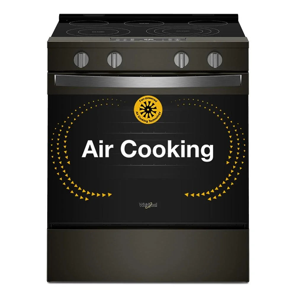 Whirlpool WSGS5030SV 30-inch Gas Smart Range with Air Cooking Technology Black Stainless