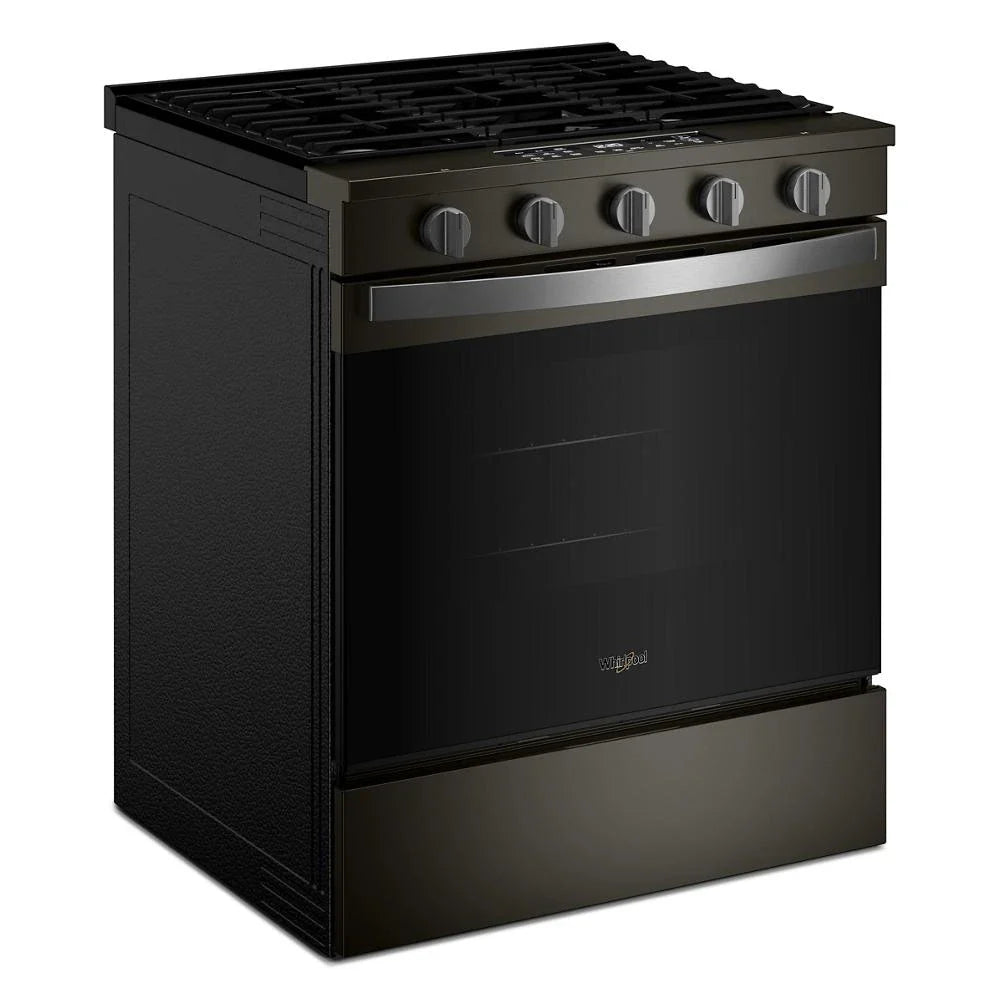 Whirlpool WSGS5030SV 30-inch Gas Smart Range with Air Cooking Technology Black Stainless