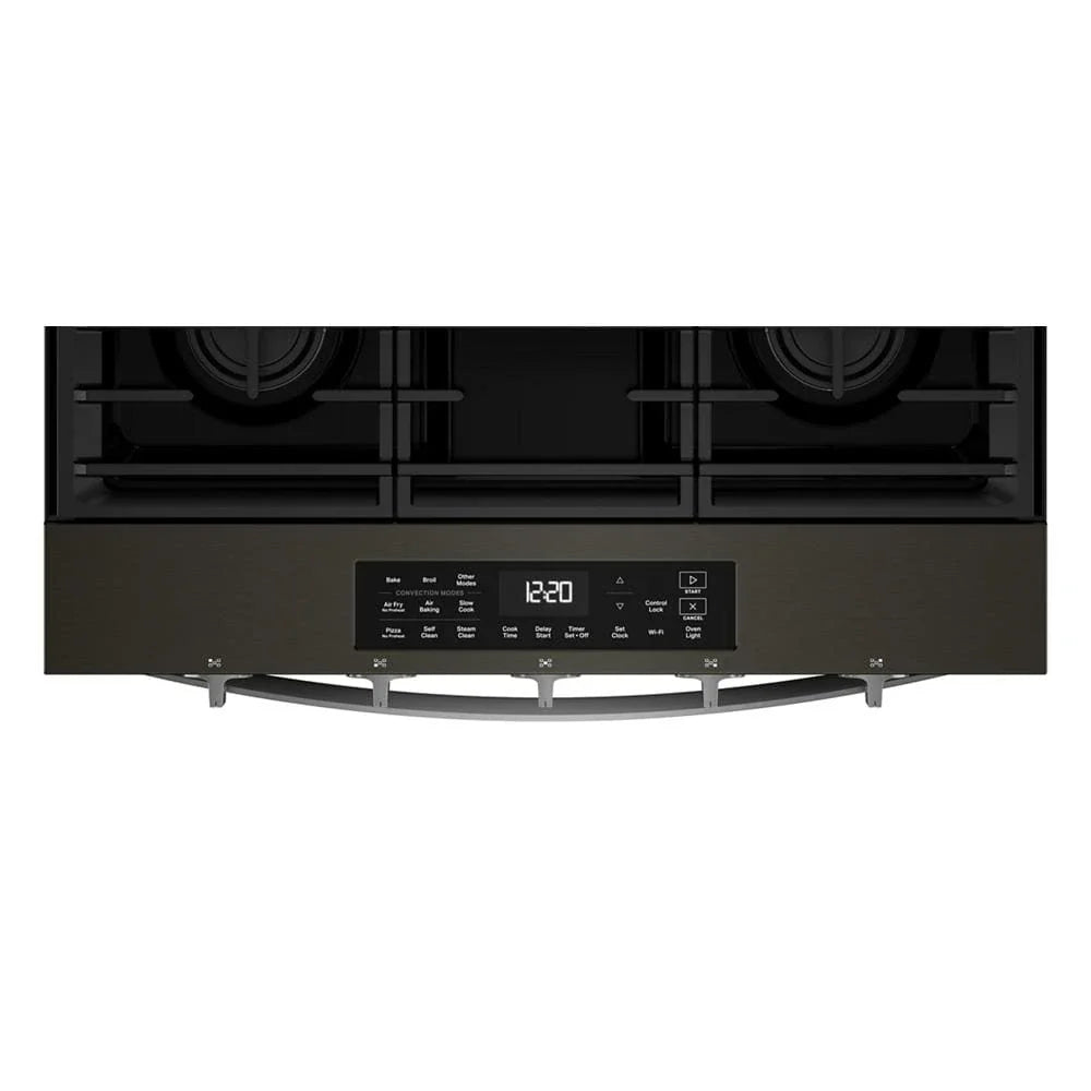 Whirlpool WSGS5030SV 30-inch Gas Smart Range with Air Cooking Technology Black Stainless