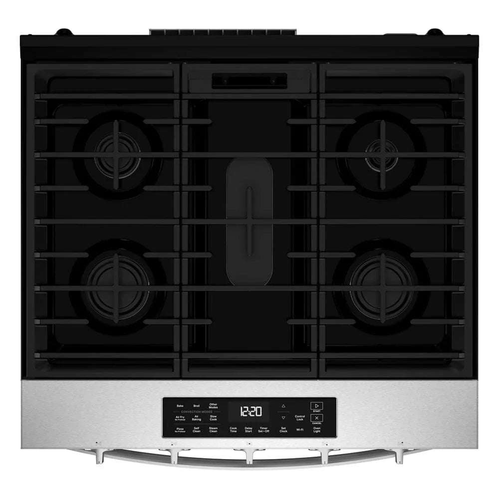 Whirlpool WSGS5030SZ 30-inch Gas Smart Range with Air Cooking Technology Fingerprint Resistant Stainless Steel