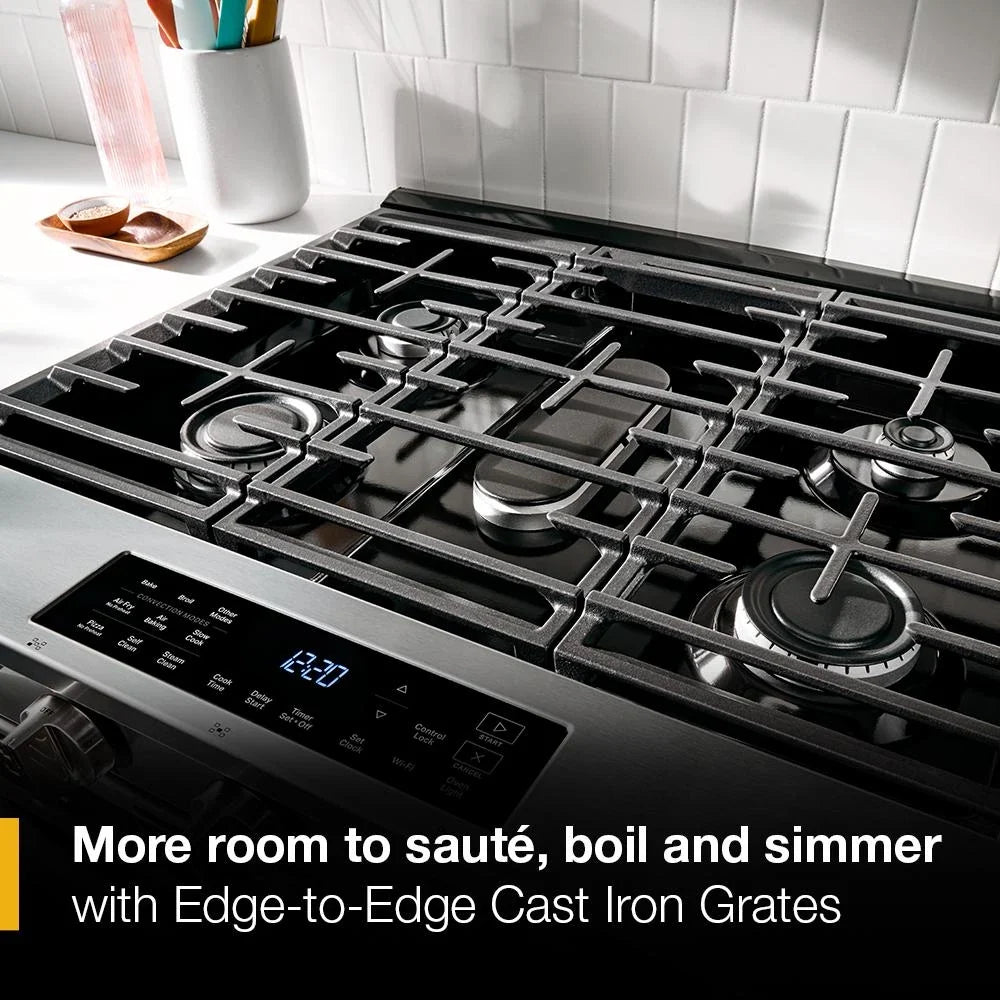 Whirlpool WSGS5030SZ 30-inch Gas Smart Range with Air Cooking Technology Fingerprint Resistant Stainless Steel